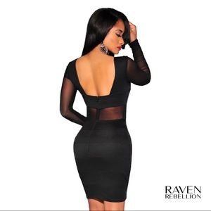 ✨NEW✨ Black Mesh Bandage Dress